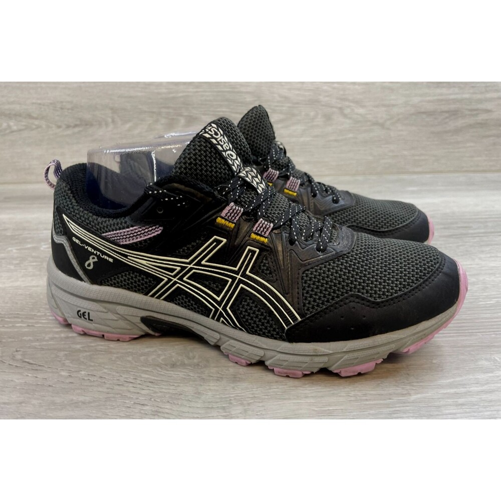 Asics Gel-Venture 8 Women's‎ Black Mesh 7.5 Trail Running Sneaker Shoes Athletic